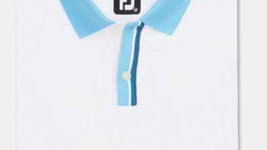 Solid Stretch Pique with Stripe Placket Knit Collar